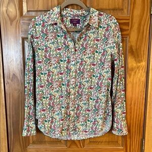 J. Crew Liberty London Floral Button Down Shirt - Pink, Green, Yellow